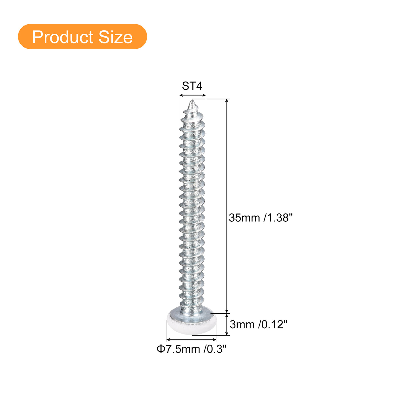 uxcell Uxcell ST4x35mm 50Stk Weiß Schrauben Selbstschneidend Schrauben Weiß Schrauben Selbstschneidend Schrauben Pfanne Kopf Kreuzschlitz Holz Schrauben für Holzarbeiten