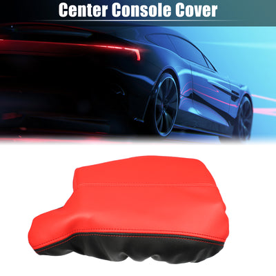 Harfington Center Console Cover Pad Waterproof Armrest Cover Protector for Honda Accord 2013-2017 Faux Leather Black Red