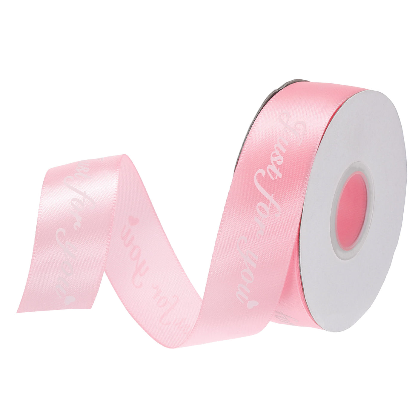 Harfington 25mm 25 Yard(23m) Breite Satinschleife Ripsband Valentine Hochzeit Schleife für Geschenkpapier Torte Box Bögen Nur für Sie Hell Rosa