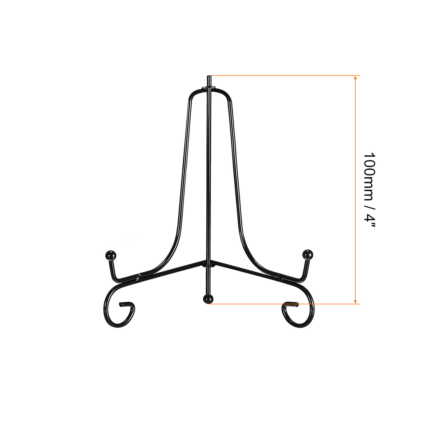 uxcell Uxcell 3Pcs 4 Inch Plate Stands for Display Iron Folding Easel Plate Holders, Black