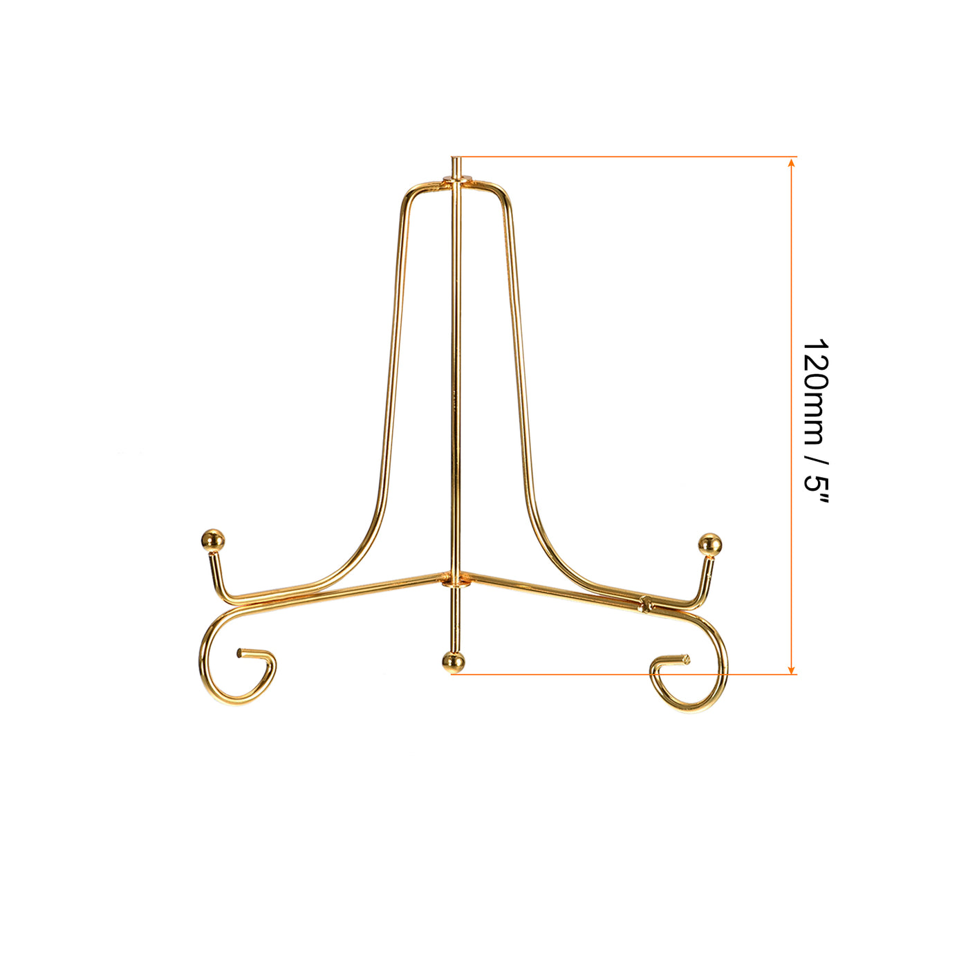 uxcell Uxcell 2Pcs 5 Inch Plate Stands for Display Iron Folding Easel Plate Holders, Gold