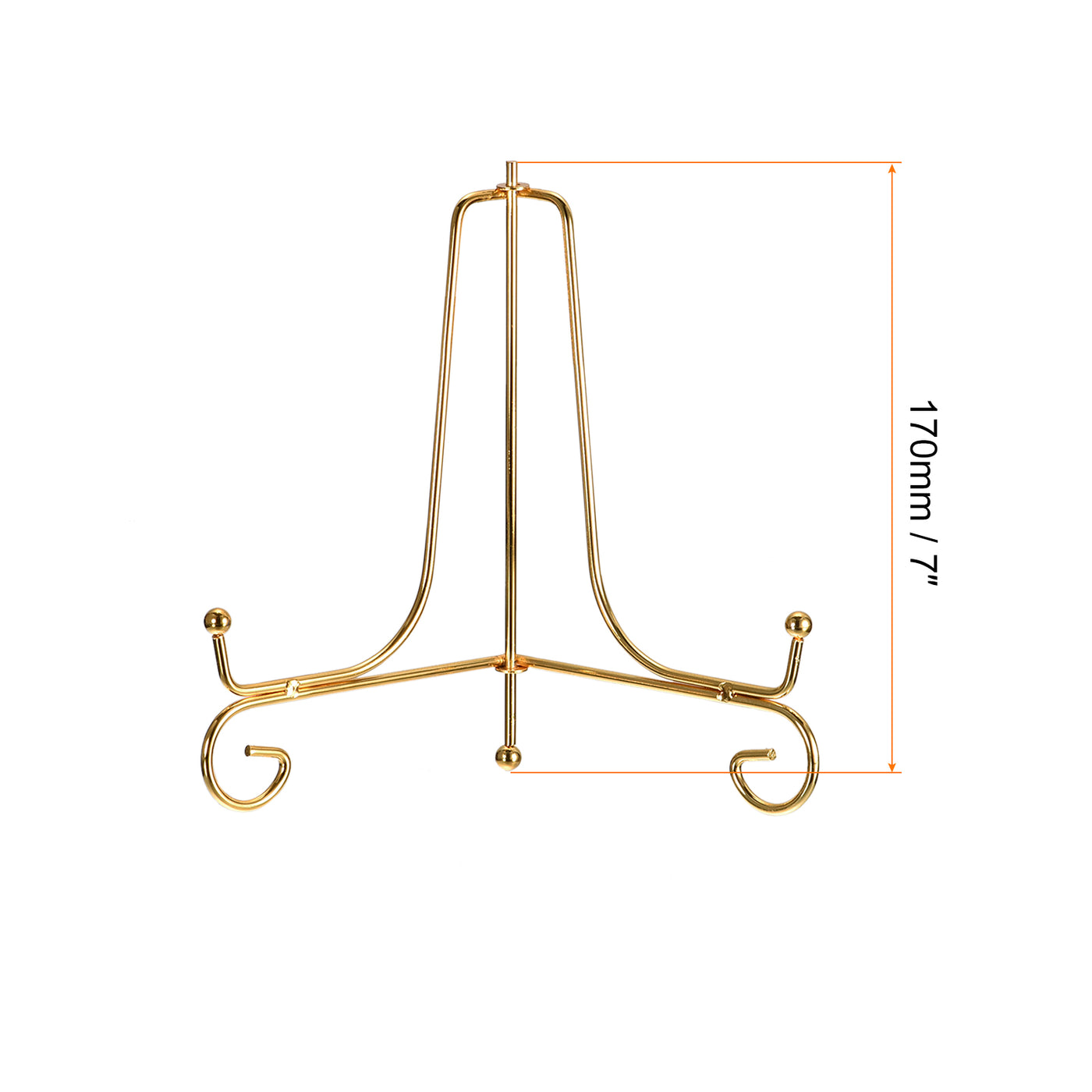 uxcell Uxcell 4Pcs 7 Inch Plate Stands for Display Iron Folding Easel Plate Holders, Gold