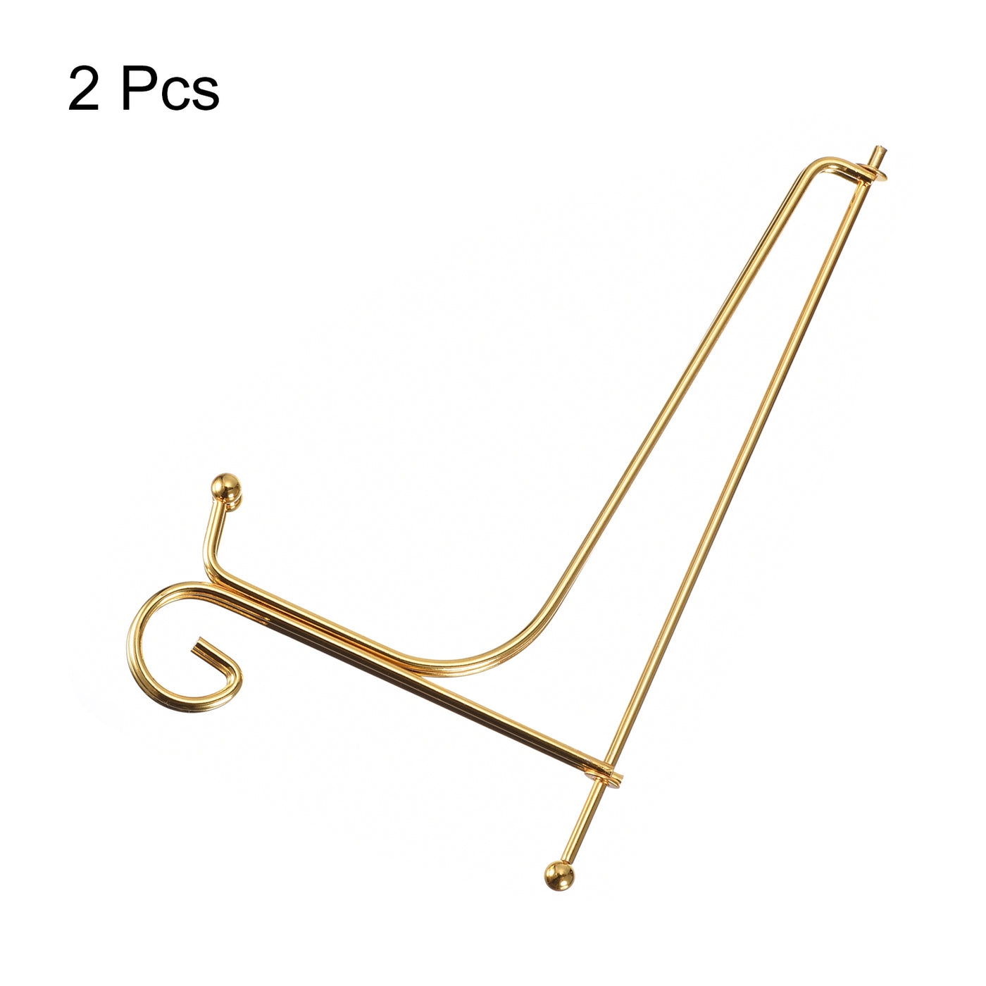 uxcell Uxcell 2Pcs 10 Inch Plate Stands for Display Iron Folding Easel Plate Holders, Gold