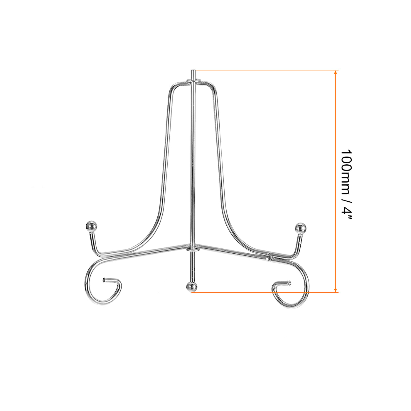 uxcell Uxcell 4Pcs 4 Inch Plate Stands for Display Iron Folding Easel Plate Holders, Silver