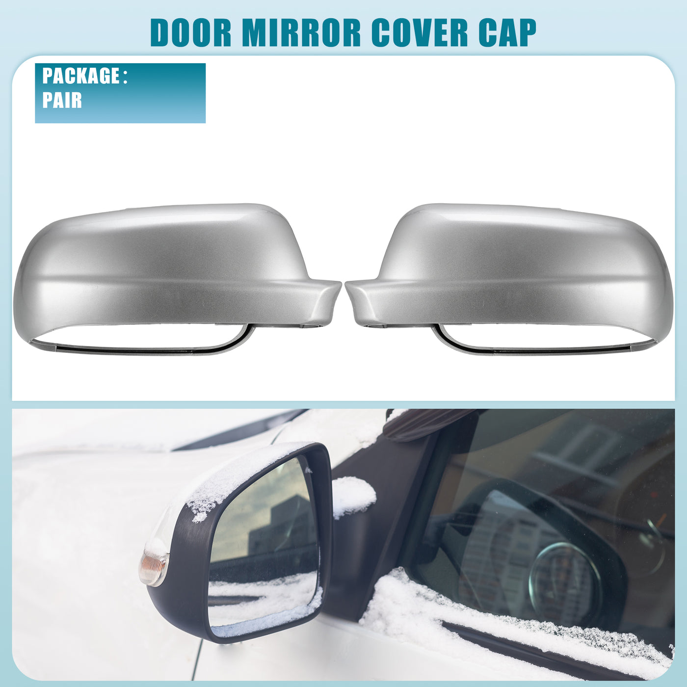 A ABSOPRO Rearview Mirror Cover Cap NO.3B1857538B/3B0857538 Side Door Mirror Cover for Volkswagen Jetta 1998-2004 ABS Plastic Silver Tone 1 Pair