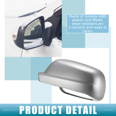 Harfington Rearview Mirror Cover Cap NO.3B1857538B/3B0857538 Side Door Mirror Cover for Volkswagen Jetta 1998-2004 ABS Plastic Silver Tone 1 Pair