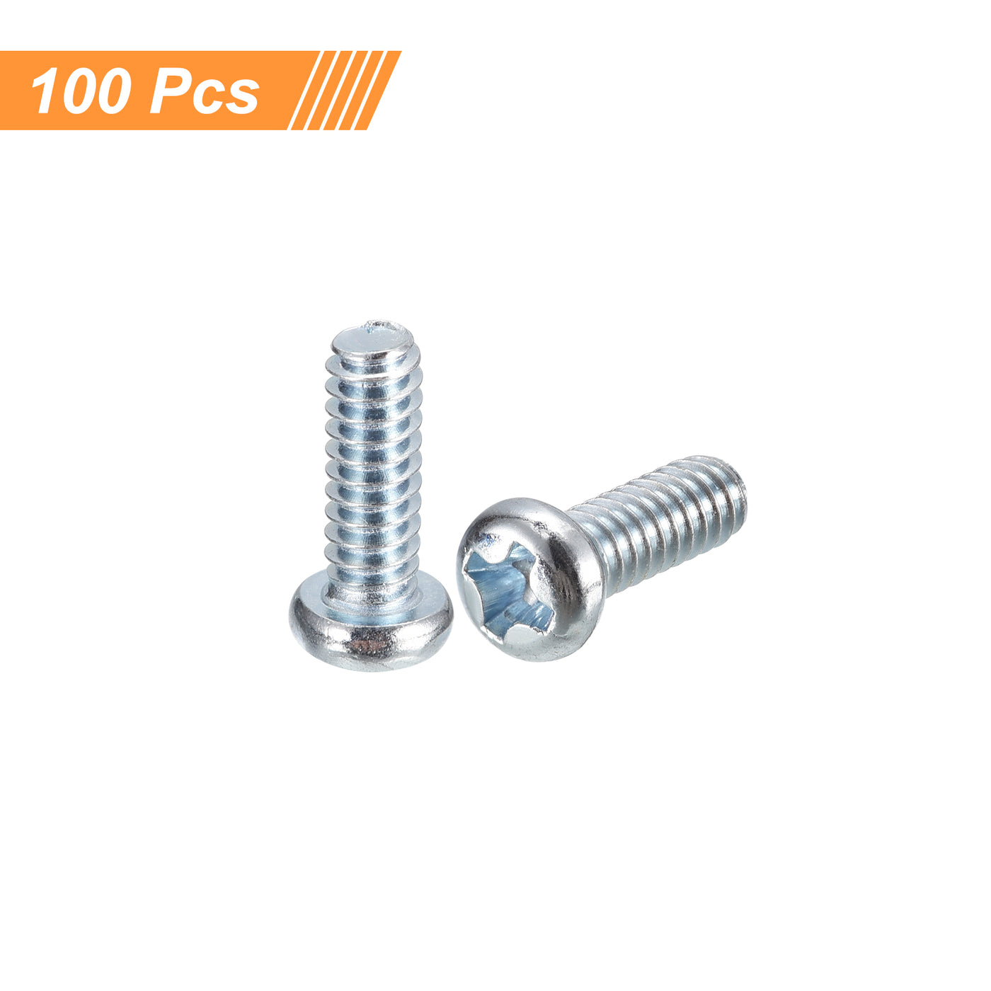 uxcell Uxcell #6-32x3/8" Pan Head Phillips Machine Screws, 100pcs Carbon Steel Screws