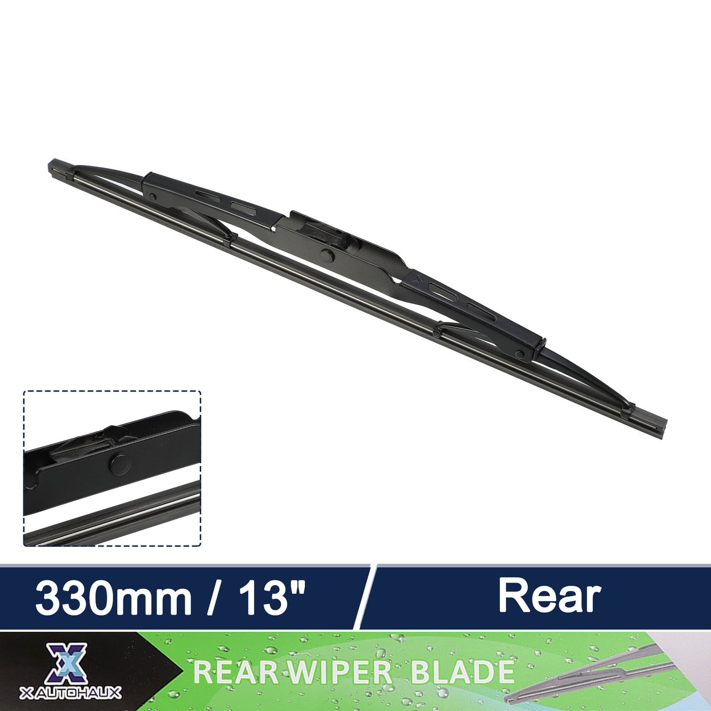 X AUTOHAUX 13" Rear Windshield Wiper Blade Replacement for Cars with 7x2.5 9x3 Hook for Land Rover Defender 1990-2016 for Land Rover Discovery I 1989-1999 and More Cars