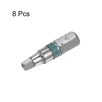 Harfington 8Stk 4mm Vierkant Sechskant Schraubendreher Bit 1/4" Sechskant Schaft 1" Länge S2 Stahl Magnetik Leistung Bohrer