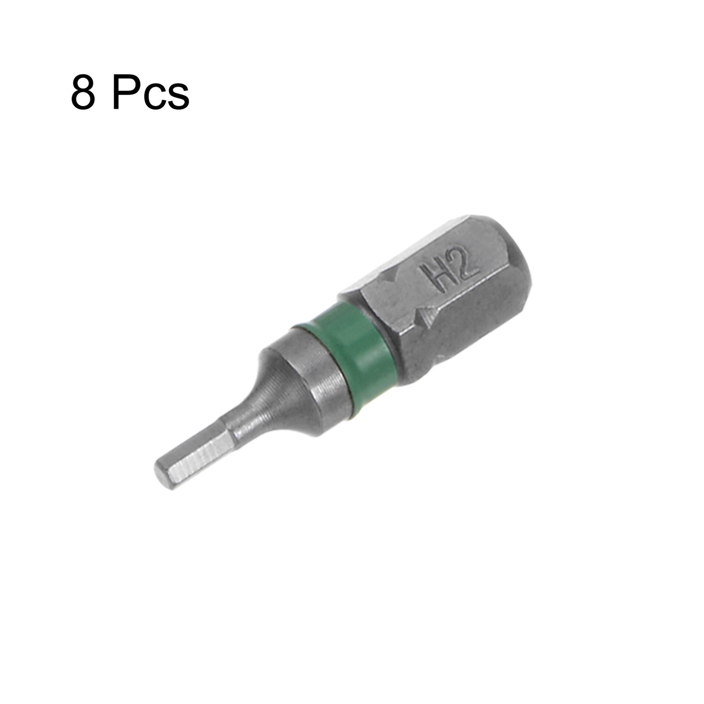 Harfington 8Stk H2 Sechskant Schraubendreher Bit 2mm 1/4" Sechskant Schaft 1" Länge S2 Stahl Magnetik Leistung Bohrer