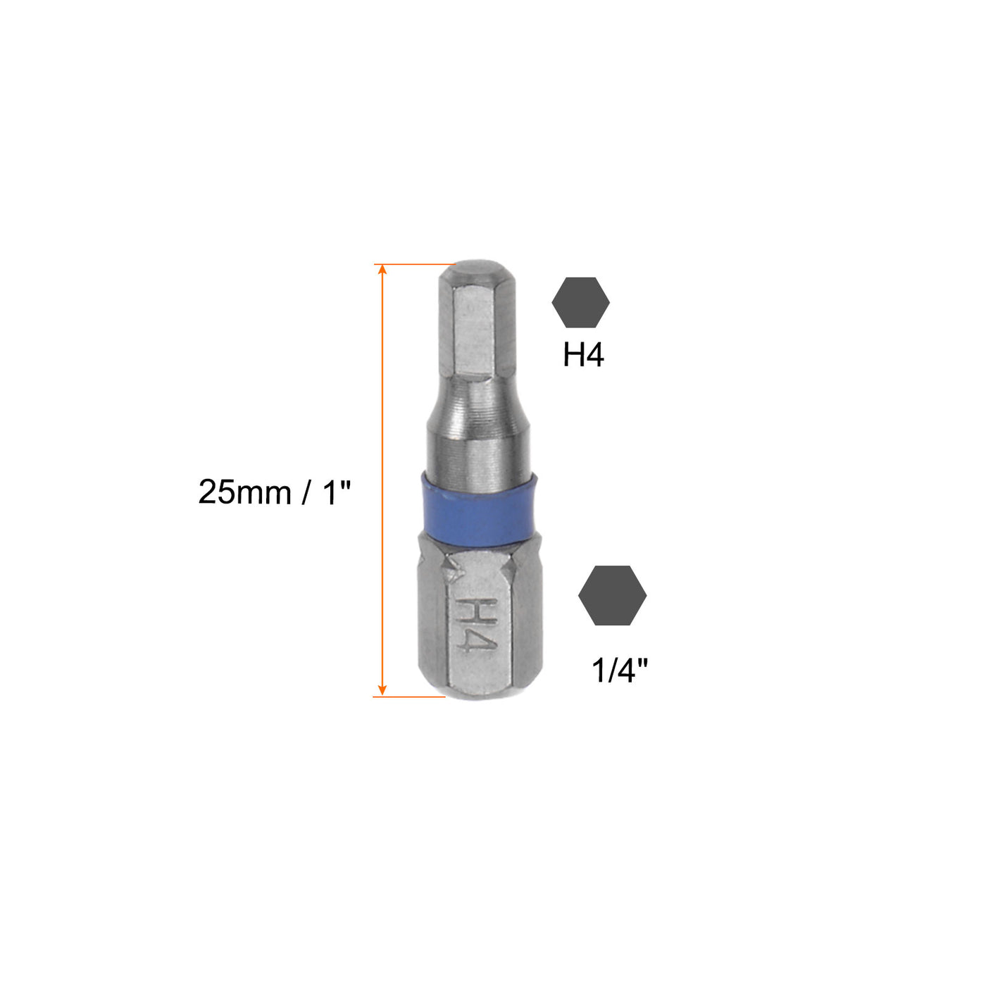 Harfington 8pcs H4 Hex Screwdriver Bit 4mm 1/4" Hex Shank Magnetic Power Drill Bits