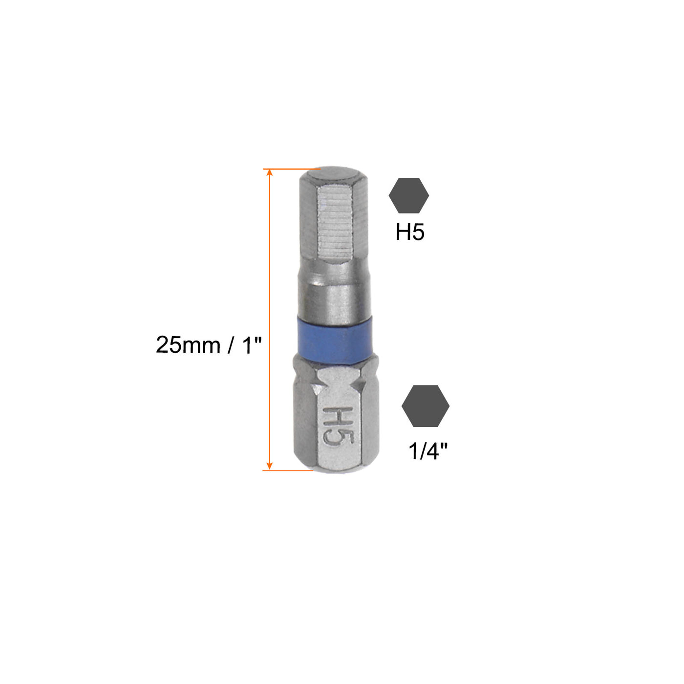 Harfington 8pcs H5 Hex Screwdriver Bit 5mm 1/4" Hex Shank Magnetic Power Drill Bits