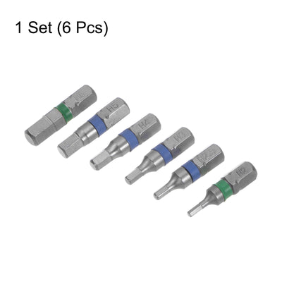 Harfington 6Stk Sechskant Schraubendreher Bit 2-6mm 1/4" Sechskant Schaft 1" Länge S2 Stahl Magnetik Leistung Bohrer