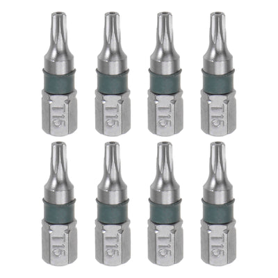 Harfington 8pcs T15 Torx Hex Screwdriver Bit 1/4" Hex Shank Magnetic Power Drill Bits