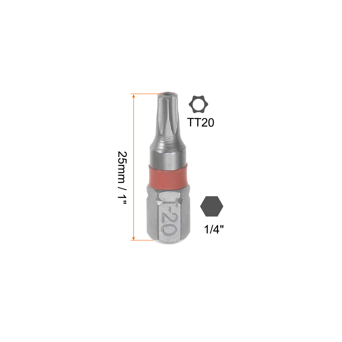 Harfington 8pcs T20 Torx Hex Screwdriver Bit 1/4" Hex Shank Magnetic Power Drill Bits