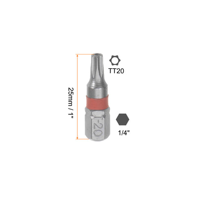 Harfington 8pcs T20 Torx Hex Screwdriver Bit 1/4" Hex Shank Magnetic Power Drill Bits