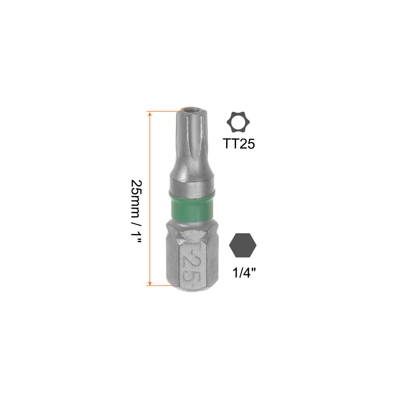 Harfington 8pcs T25 Torx Hex Screwdriver Bit 1/4" Hex Shank Magnetic Power Drill Bits