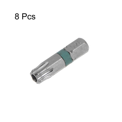 Harfington 8Stk T40 Torx Sechskant Schraubendreher Bit 1/4" Sechskant Schaft 1" Länge S2 Stahl Magnetik Leistung Bohrer