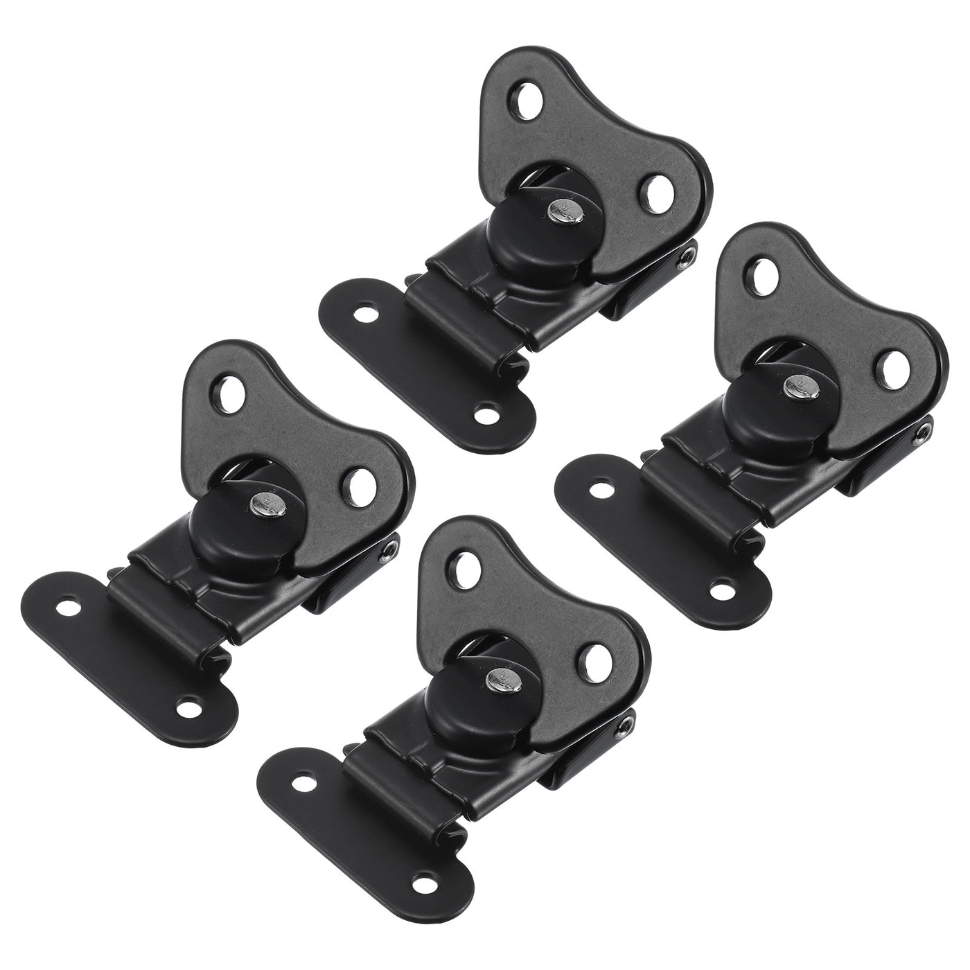 uxcell Uxcell 4Pcs 1.9" x 1.5" Iron Spring Loaded Butterfly Twist Latch for Case Box, Black