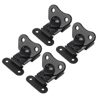 Harfington Uxcell 4Pcs 1.9" x 1.5" Iron Spring Loaded Butterfly Twist Latch for Case Box, Black