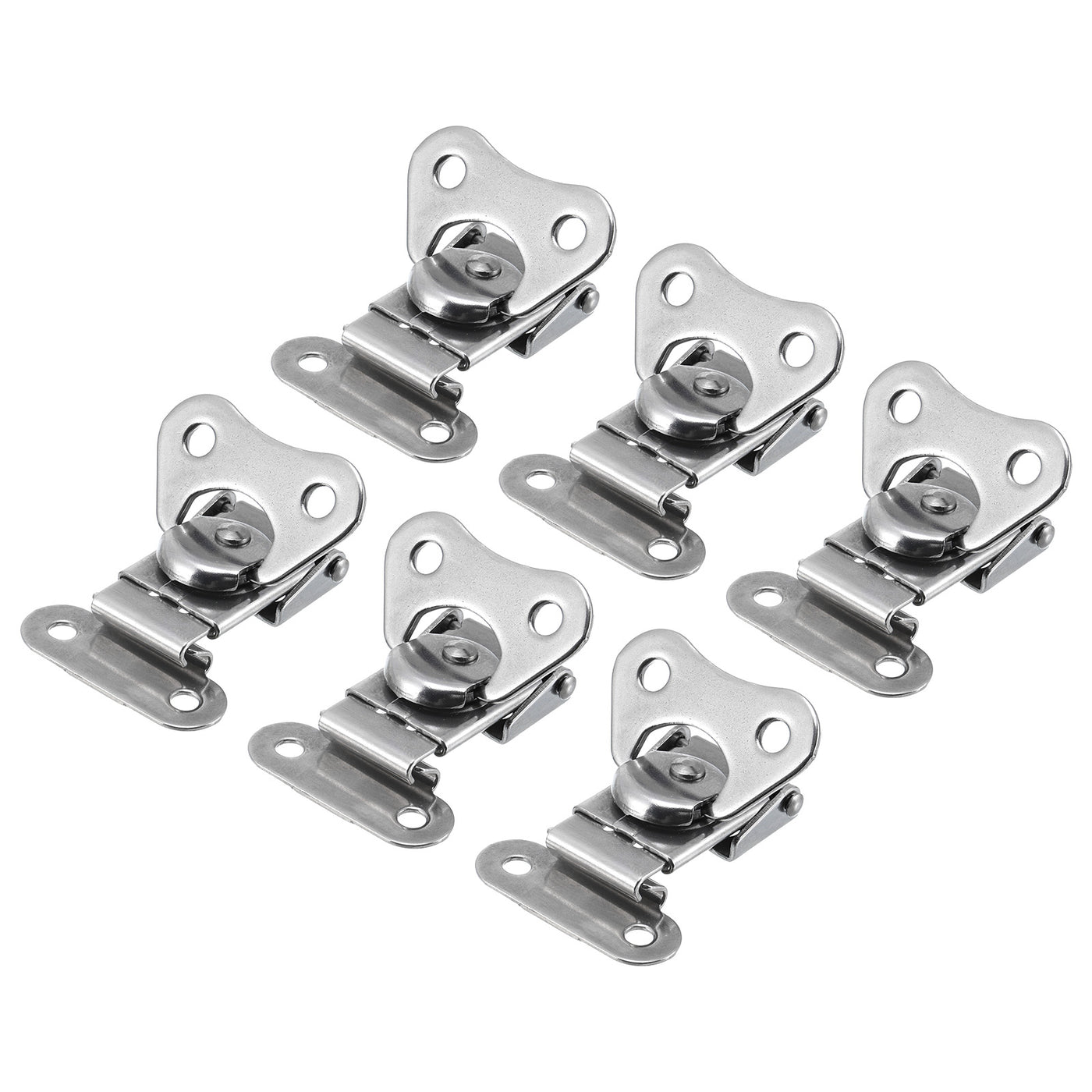 uxcell Uxcell 6Pcs 2.1" x 1.5" 304 Stainless Steel Spring Loaded Butterfly Twist Latch, Silver