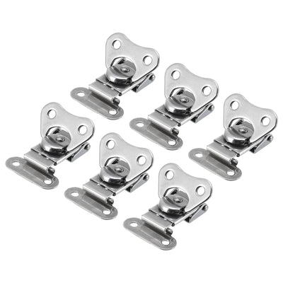 Harfington Uxcell 6Pcs 2.1" x 1.5" 304 Stainless Steel Spring Loaded Butterfly Twist Latch, Silver