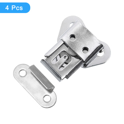 Harfington Uxcell 4Pcs 1.9" x 1.5" Iron Spring Loaded Butterfly Twist Latch for Case Box, Silver