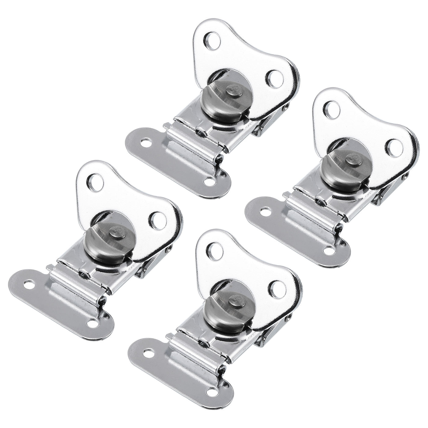 uxcell Uxcell 4Pcs 1.9" x 1.5" Iron Spring Loaded Butterfly Twist Latch for Case Box, Silver