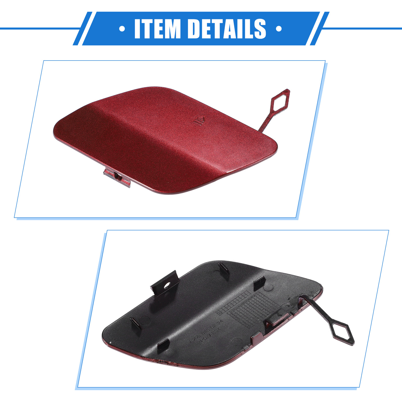 VekAuto Car Tow Hook Eye Hole Cover Cap Compatible for Mercedes-Benz C300 Sedan 2016-2018, Durable Plastic Red Rear Bumper