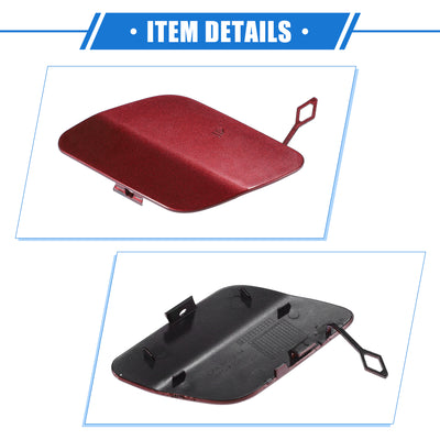 Harfington Car Tow Hook Eye Hole Cover Cap Compatible for Mercedes-Benz C300 Sedan 2016-2018, Durable Plastic Red Rear Bumper