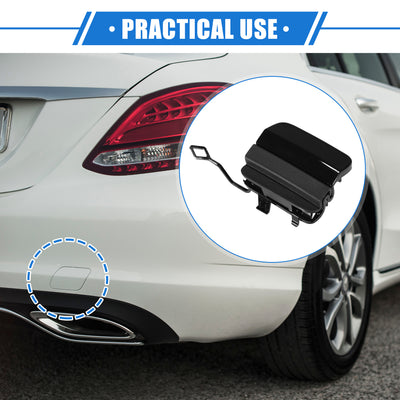 Harfington Car Tow Hook Eye Hole Cover Cap Compatible for Mercedes-Benz C300 2019-2021, Durable Plastic Black Rear Bumper