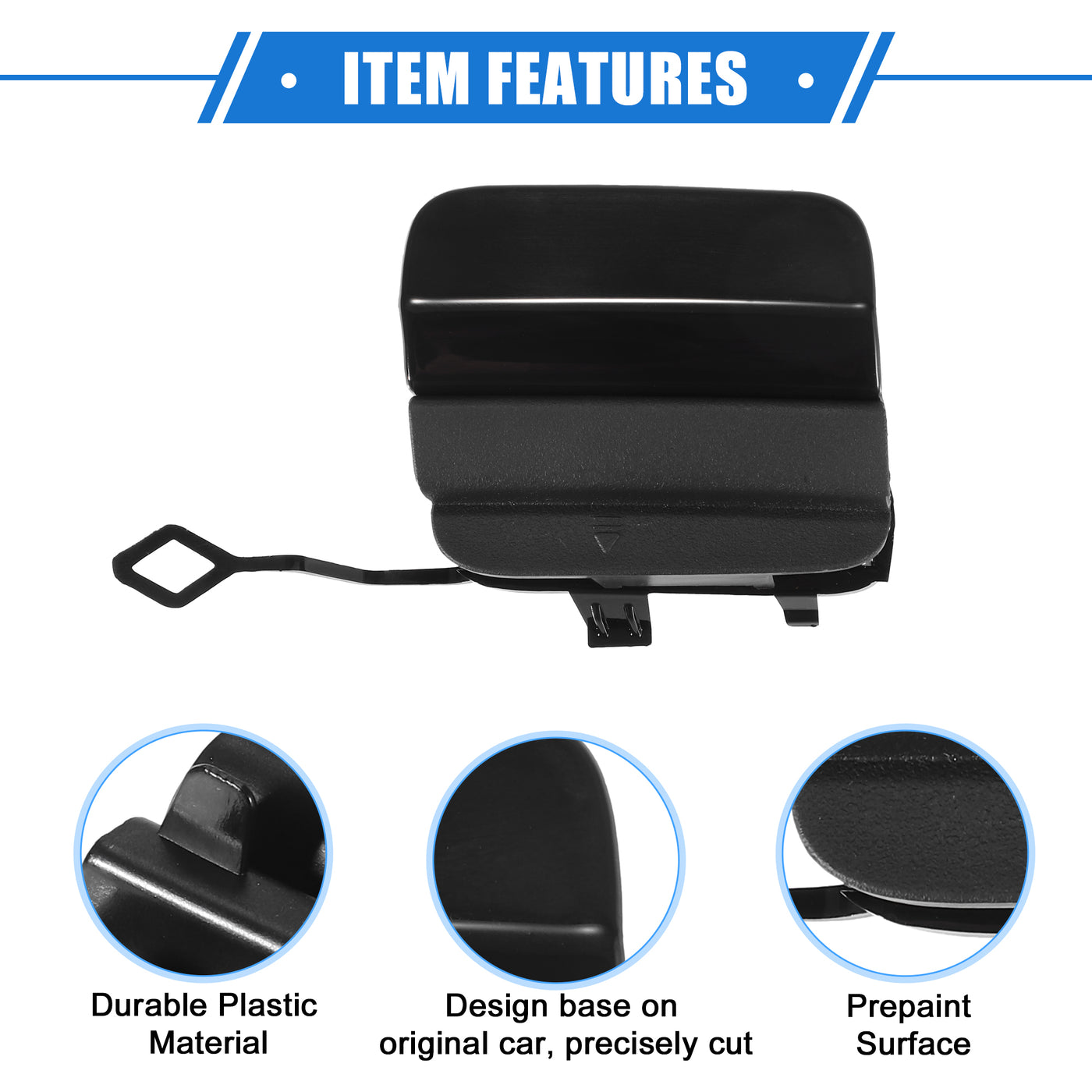 VekAuto Car Tow Hook Eye Hole Cover Cap Compatible for Mercedes-Benz C300 2019-2021, Durable Plastic Black Rear Bumper