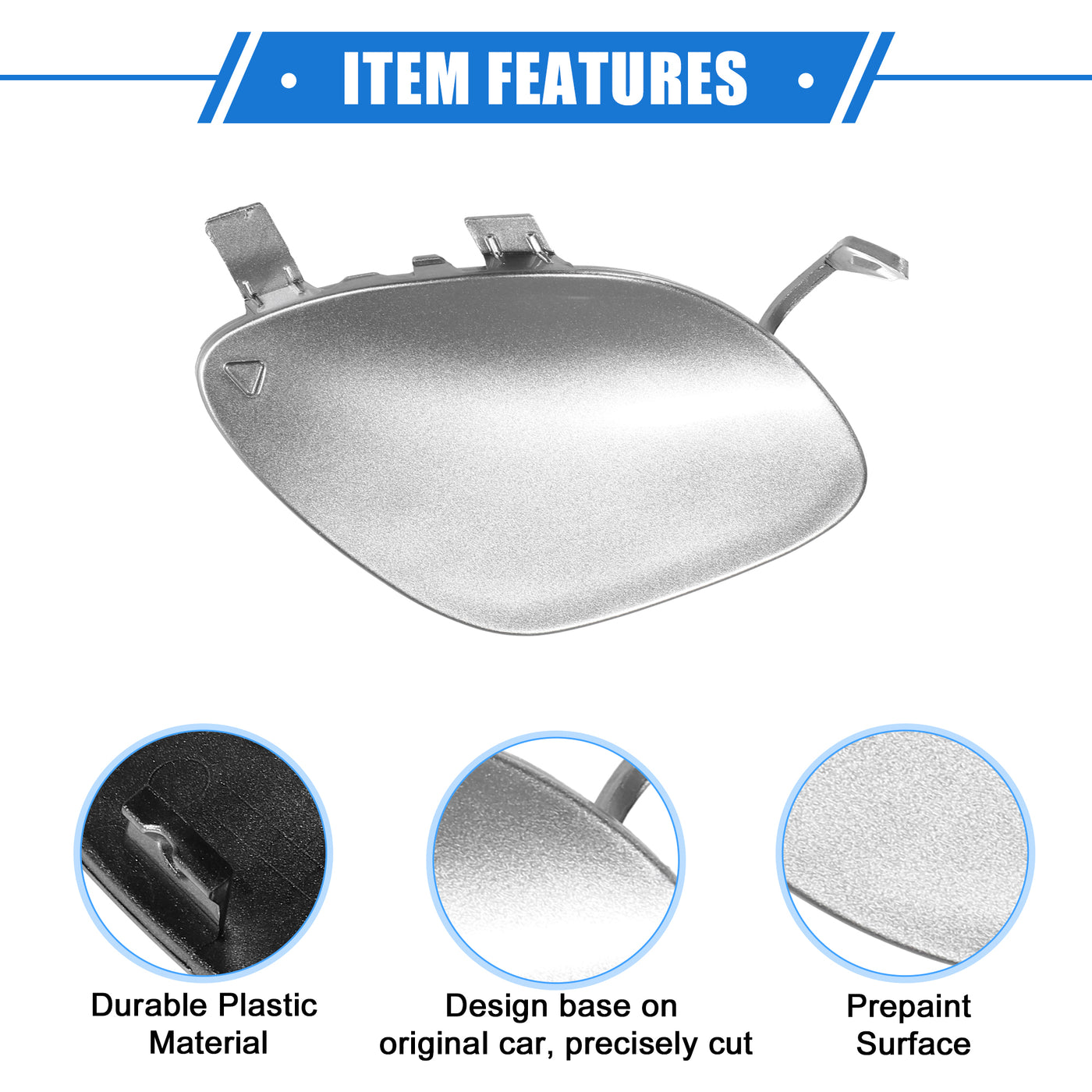 VekAuto Car Tow Hook Eye Hole Cover Cap Compatible for Mercedes-Benz E450 2019-2020, Durable Plastic Silver Tone Front Bumper