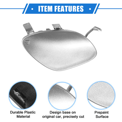 Harfington Car Tow Hook Eye Hole Cover Cap Compatible for Mercedes-Benz E450 2019-2020, Durable Plastic Silver Tone Front Bumper