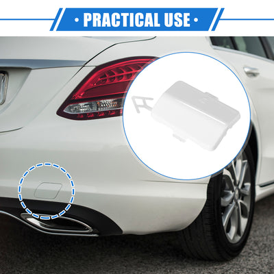 Harfington Car Tow Hook Eye Hole Cover Cap Compatible for Mercedes-Benz R320 2007-2009, Durable Plastic White Rear Bumper