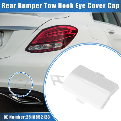 Harfington Car Tow Hook Eye Hole Cover Cap Compatible for Mercedes-Benz R320 2007-2009, Durable Plastic White Rear Bumper