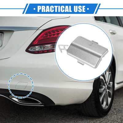 Harfington Car Tow Hook Eye Hole Cover Cap Compatible for Mercedes-Benz R320 2007-2009, Durable Plastic Silver Tone Rear Bumper