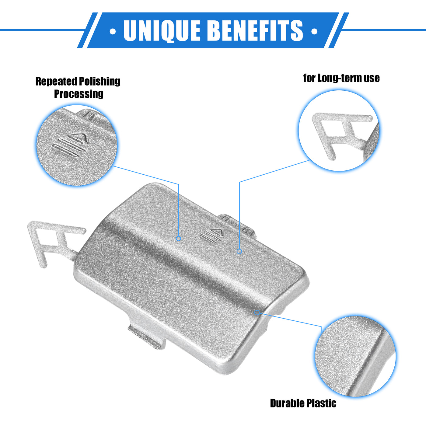 VekAuto Car Tow Hook Eye Hole Cover Cap Compatible for Mercedes-Benz R320 2007-2009, Durable Plastic Silver Tone Rear Bumper