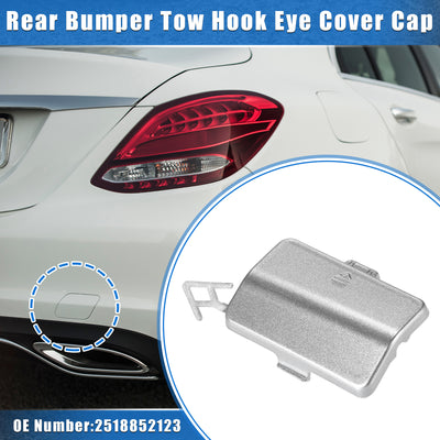 Harfington Car Tow Hook Eye Hole Cover Cap Compatible for Mercedes-Benz R320 2007-2009, Durable Plastic Silver Tone Rear Bumper