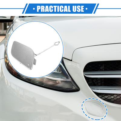 Harfington Car Tow Hook Eye Hole Cover Cap Compatible for Mercedes-Benz R350 2011-2012, Durable Plastic Silver Tone Front Bumper