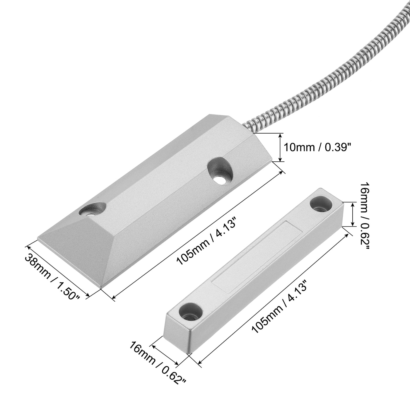 Harfington Garage Door Sensor, NC Wired Magnetic Contacts Switch with Adjustable Bracket