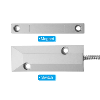 Harfington Garage Door Sensor, NC Wired Magnetic Contacts Switch with Adjustable Bracket