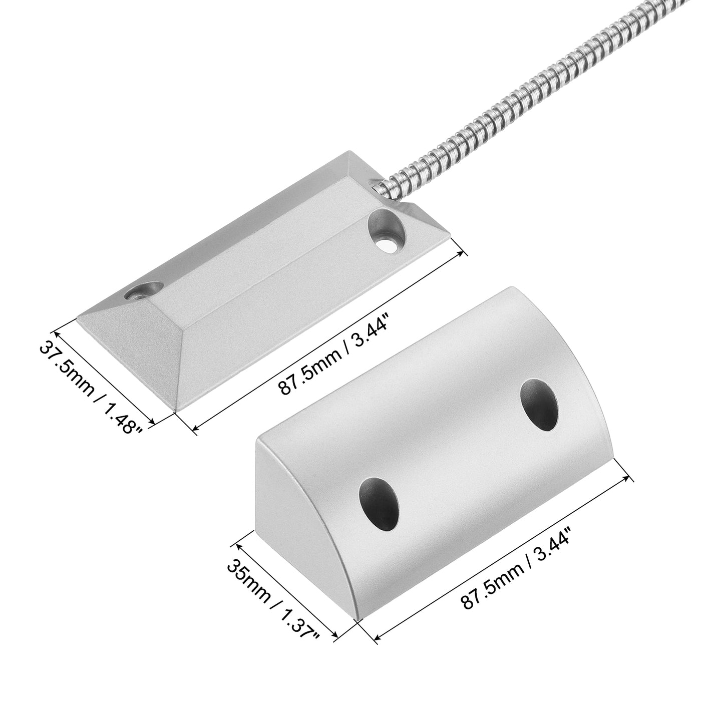 Harfington Garage Door Sensor, NO Wired Magnetic Contacts Switch with Adjustable Bracket