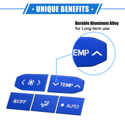Harfington 5 Stück Auto Rückseite AC Schalter Abdeckung Kompatibel für Toyota Blau