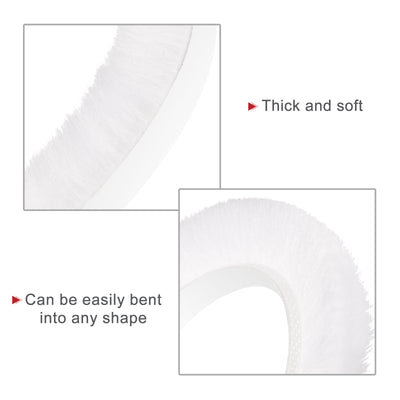 Harfington Uxcell Weather Stripping Brush, 20ft L x 0.3" W x 0.5" H Self-Adhesive Seal Weatherstrip Sweep Brush White for Door Window