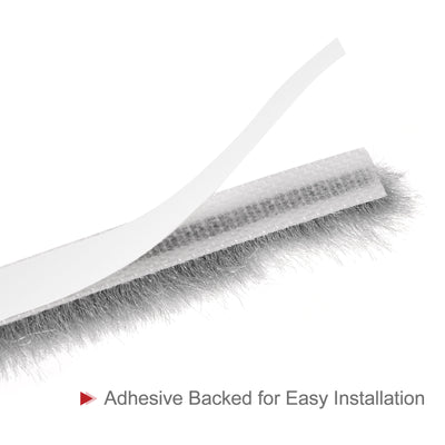 Harfington Uxcell Weather Stripping Brush, 20ft L x 0.3" W x 0.5" H Self-Adhesive Seal Weatherstrip Sweep Brush Gray for Door Window