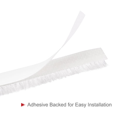 Harfington Uxcell Weather Stripping Brush, 20ft L x 0.28" W x 0.24" H Self-Adhesive Seal Weatherstrip Sweep Brush White for Door Window