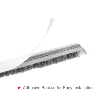 Harfington Uxcell Weather Stripping Brush, 20ft L x 0.28" W x 0.24" H Self-Adhesive Seal Weatherstrip Sweep Brush Gray for Door Window