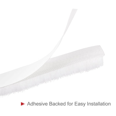 Harfington Uxcell Weather Stripping Brush, 20ft L x 0.3" W x 0.3" H Self-Adhesive Seal Weatherstrip Sweep Brush White for Door Window