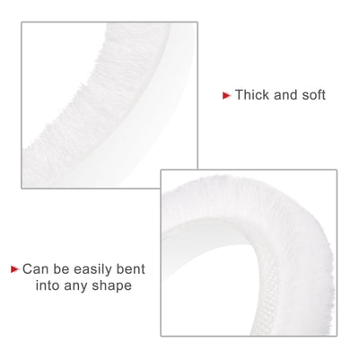 Harfington Uxcell Weather Stripping Brush, 20ft L x 0.3" W x 0.3" H Self-Adhesive Seal Weatherstrip Sweep Brush White for Door Window